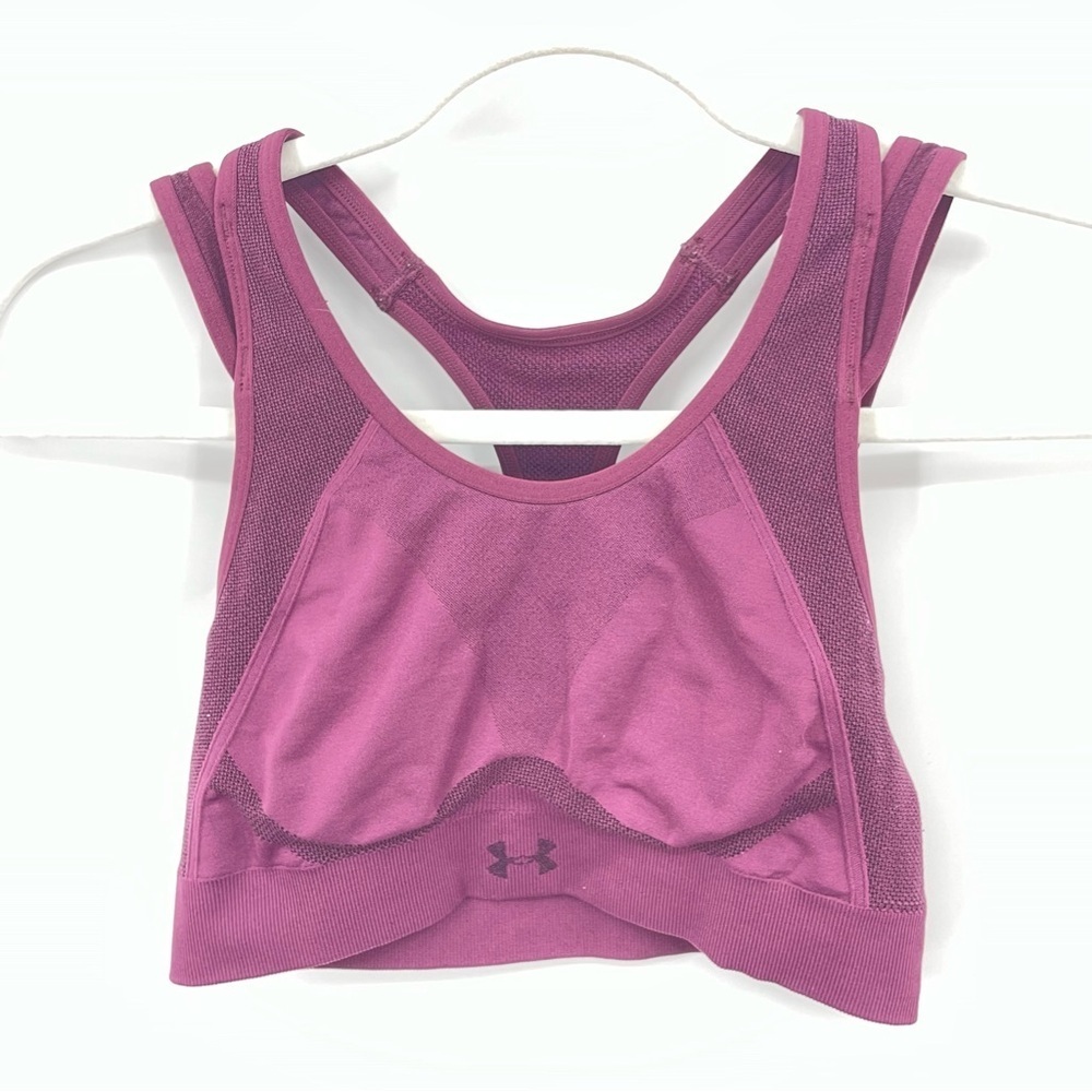 Under Armour 1344326 569 Womens Size M Purple Vanish Seamless Mid Sports Bra
